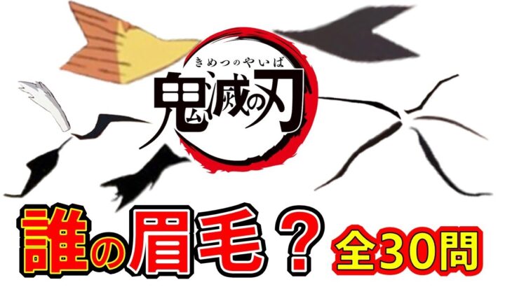 【鬼滅の刃】アニメクイズ　誰の眉毛？全30問　鬼・柱隊士　ヒントはキャラの概要　映画　無限列車　Demon Slayer　Kimetsu no Yaiba　Anime quiz　Mugen train