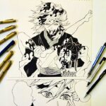 Drawing UPPER MOON 2 – Douma [manga style] (Kimetsu no Yaiba / 鬼滅の刃)