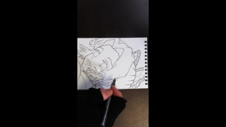 鬼滅の刃　胡蝶しのぶ描いてみました。I drew Kocho-shinobu from the anime　Demonslayer.