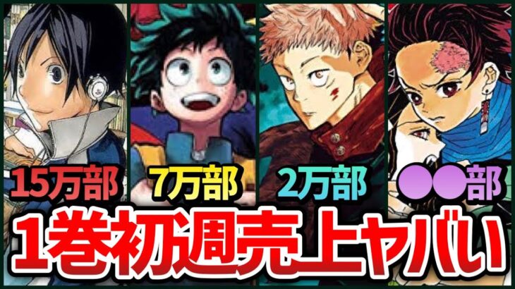 【驚愕】ジャンプ名作漫画の第1巻初週売上がヤバい【週刊少年ジャンプ】【バクマン、ヒロアカ、呪術廻戦、鬼滅の刃】