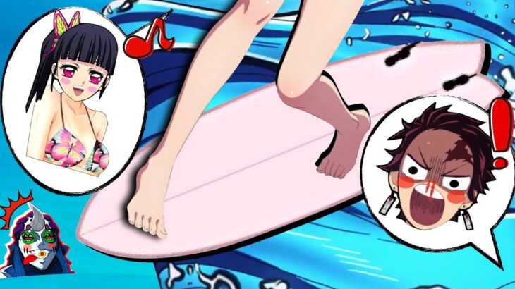 【鬼滅の刃】カナヲが炭治郎とサーフィンするアニメ【Demon Slayer】Anime with Kanawo and Tanjiro surfing