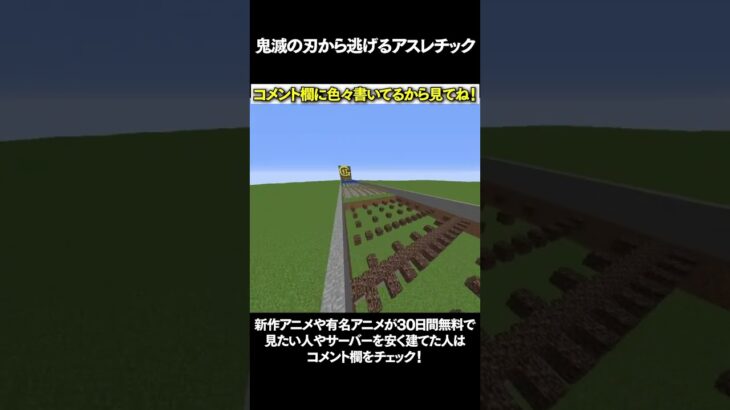 【マイクラ】鬼滅の刃の竈門炭治郎から逃げるアスレチック #マイクラ #マインクラフト #逃走中