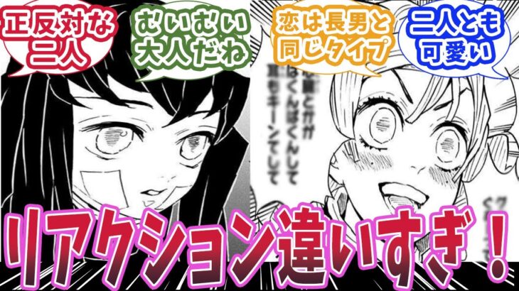 【鬼滅の刃】甘露寺蜜璃と時透無一郎の柱合会議でのリアクションが正反対で面白すぎると知った時の読者の反応集