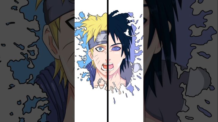Anime Characters Drawing: Naruto and Sasuke ✨ #shorts